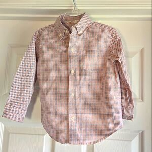 Janie and Jack Boy's Size 2T Button Down Shirt Red And Blue Classic Check Cotton